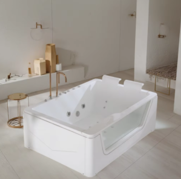 HOME DECORATION ITEM SANITARY WARE   BA003 Smart Surf Acrylic Hydromassag Whirlpool Bathtub with Thermostatic Home Heating Color Light Bubble Massage Apron Installation